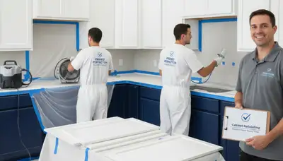 Professional cabinet painting in Jacksonville FL kitchen by expert local house painters