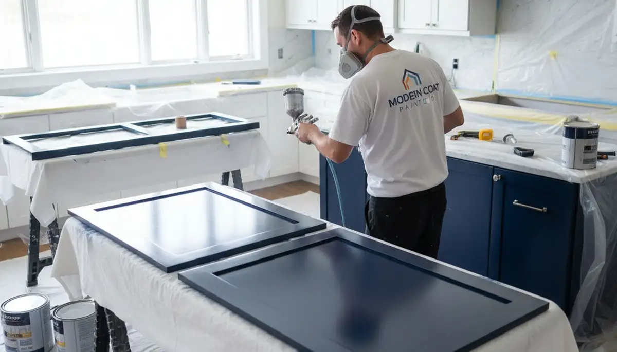 Professional cabinet painting in Jacksonville FL kitchen by expert house painters