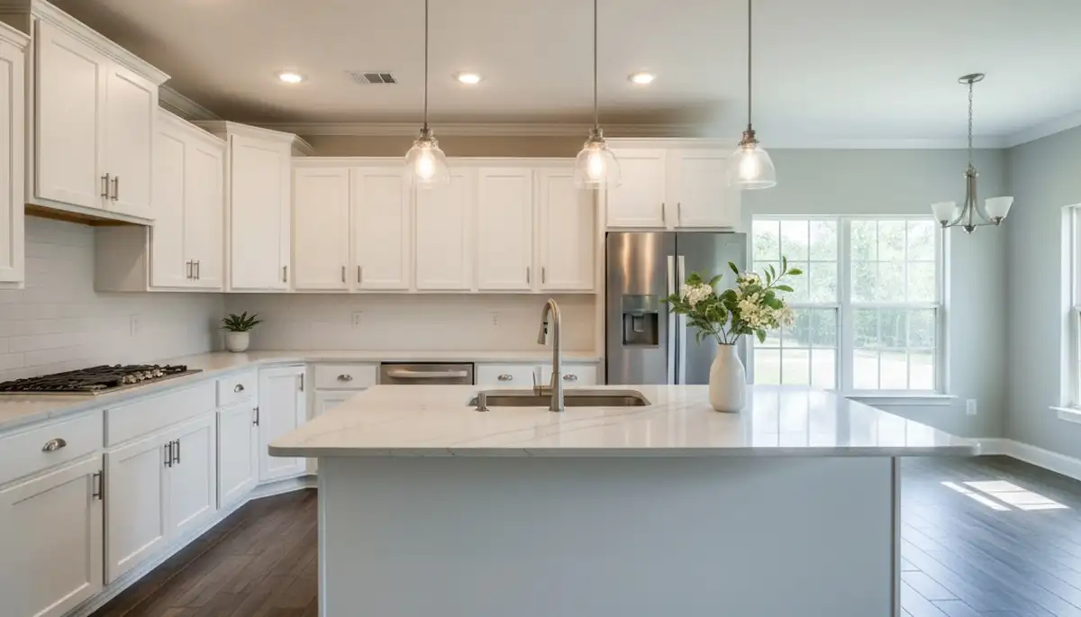 Refinished kitchen cabinets with smooth modern finishes by house painters in Jacksonville, FL
