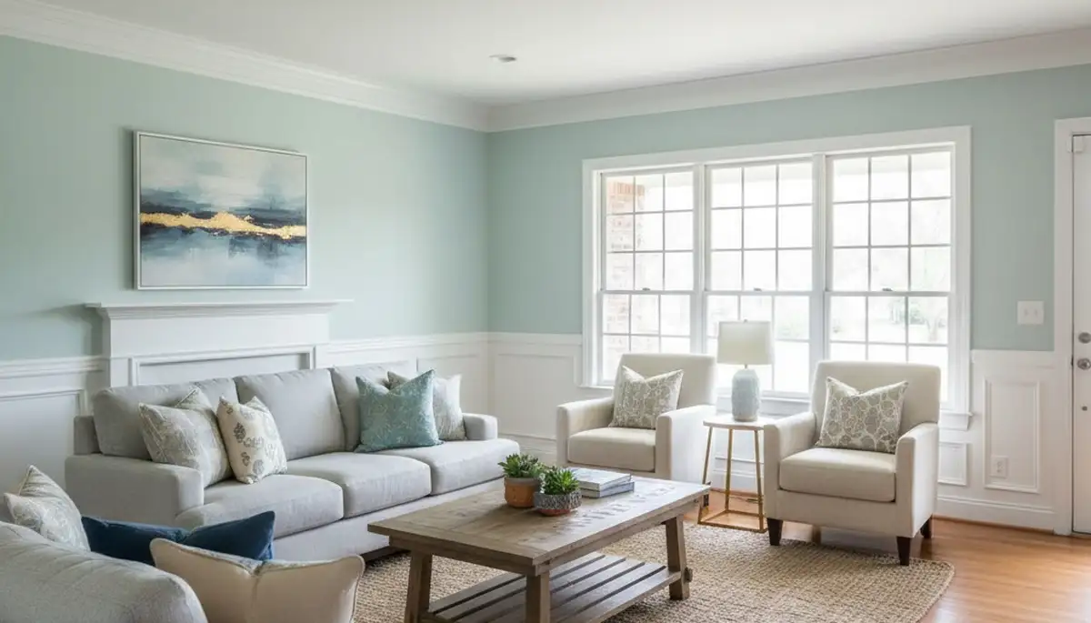 Freshly painted Jacksonville FL living room with smooth finishes by professional interior house painters