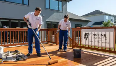 Professional deck staining by house painters in Jacksonville, FL protecting wood from sun and humidity