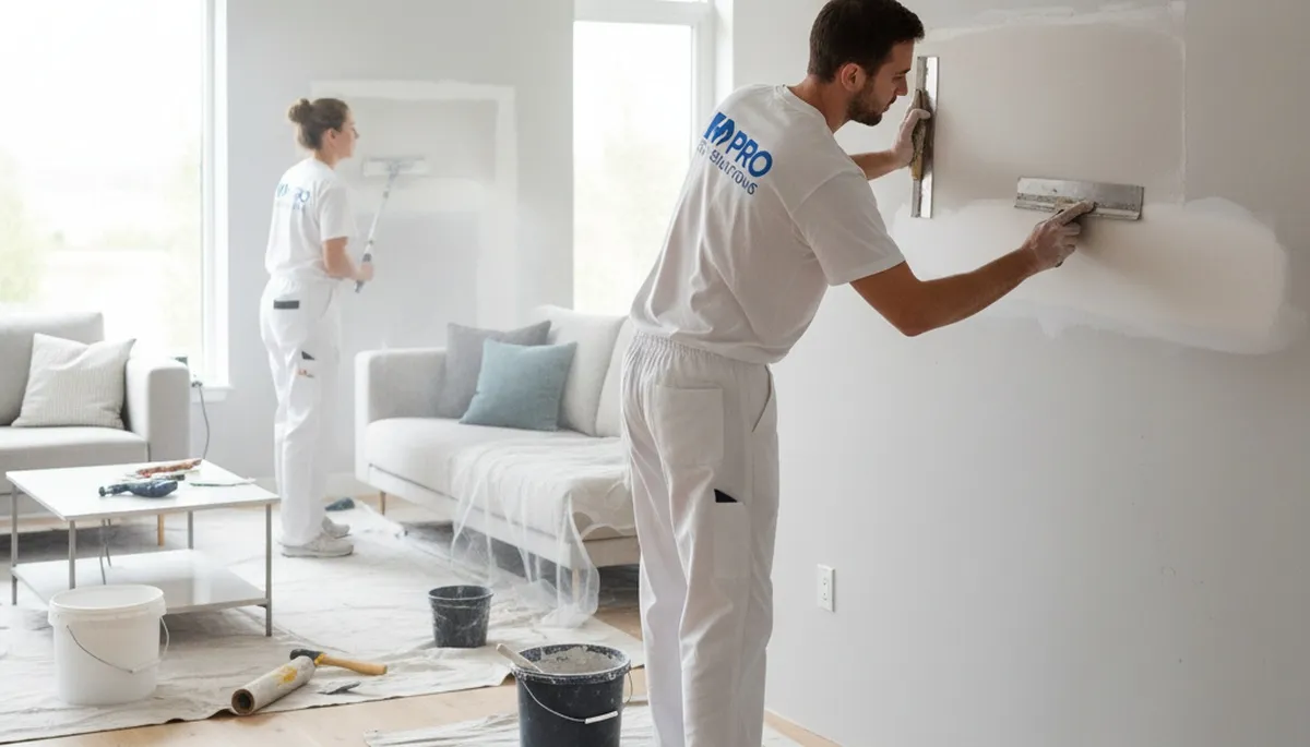 Professional drywall repair and wall restoration in Jacksonville, FL home by expert house painters