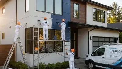 Professional exterior house painters working on home in Jacksonville, FL with durable weather-resistant paint