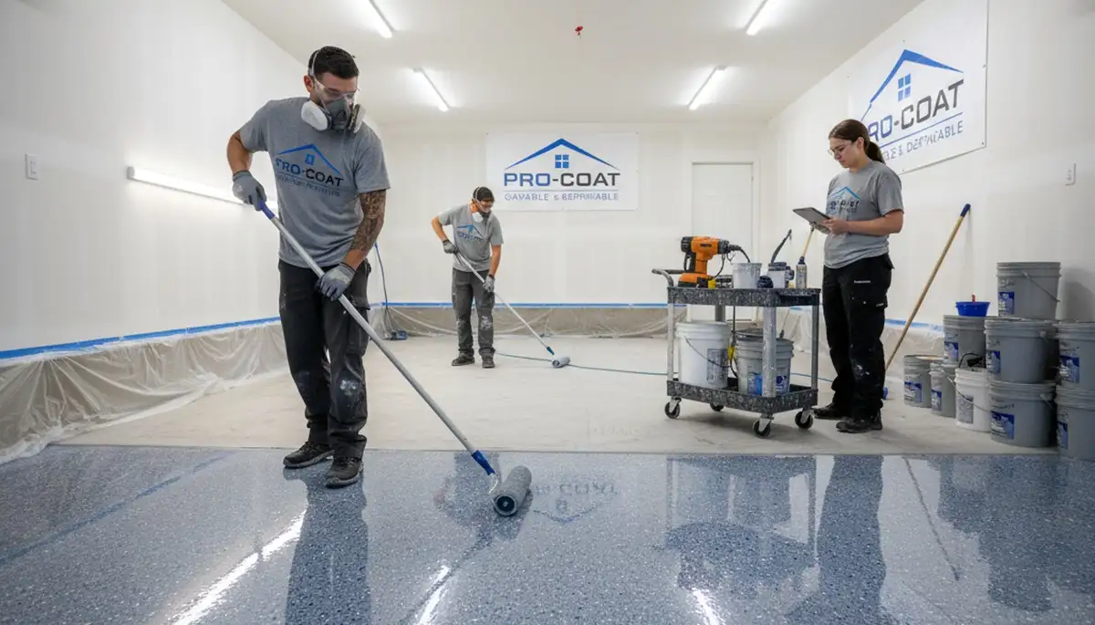 Professional garage floor epoxy coating in Jacksonville FL by expert house painters