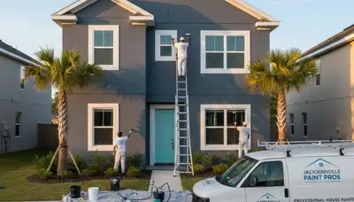 Professional house painters in Jacksonville FL enhancing home exterior with fresh paint finish