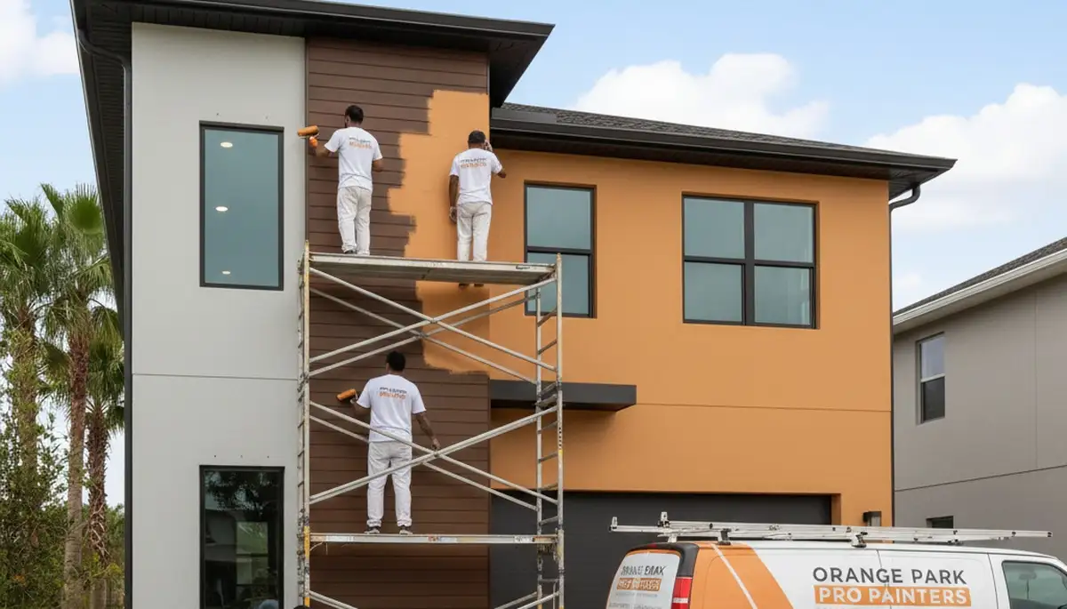 Professional house painters in Jacksonville FL improving residential curb appeal