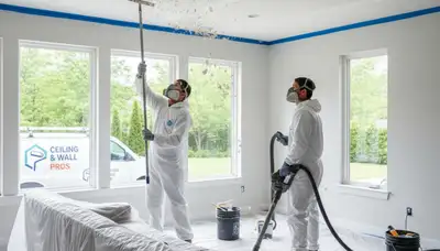 Professional popcorn ceiling removal in Jacksonville FL home by expert painters