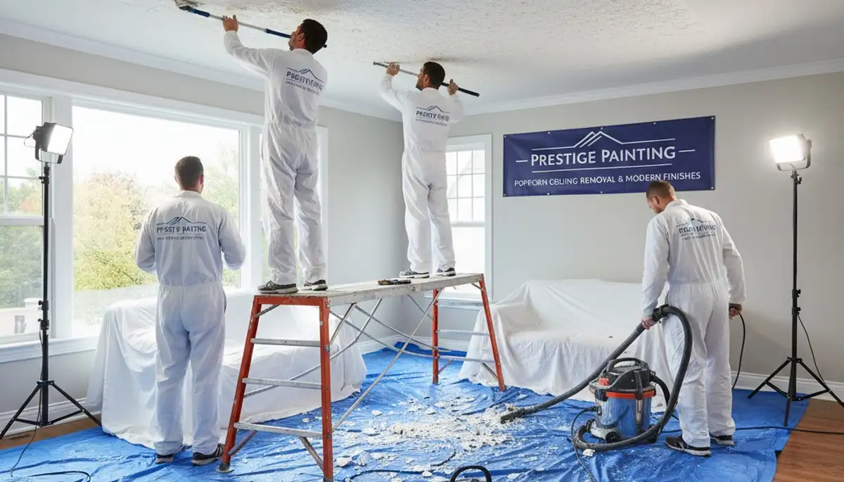 Professional popcorn ceiling removal in Jacksonville FL home by expert house painters