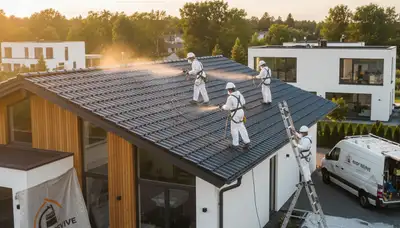 Professional roof painting service in Jacksonville, FL protecting homes from sun and salt air