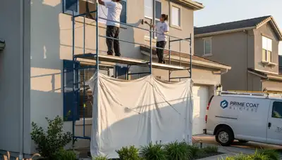 Professional shutter painting on Jacksonville FL home exterior by expert house painters