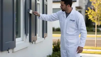 Professional shutter painting on coastal home in Jacksonville, FL by expert house painters