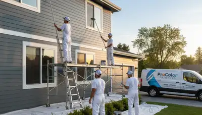 Professional siding painting on a Jacksonville FL home exterior by local house painters