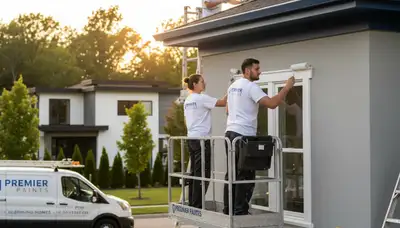Professional trim and fascia painting on coastal home in Jacksonville, FL by expert house painters