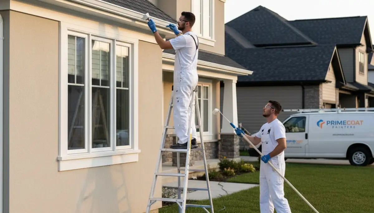 Professional trim and fascia painting on coastal home in Jacksonville, FL by expert house painters