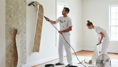 Professional wallpaper removal and wall prep by house painters in Jacksonville, FL