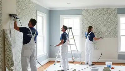 Professional wallpaper removal service in Jacksonville FL preparing interior walls for new paint