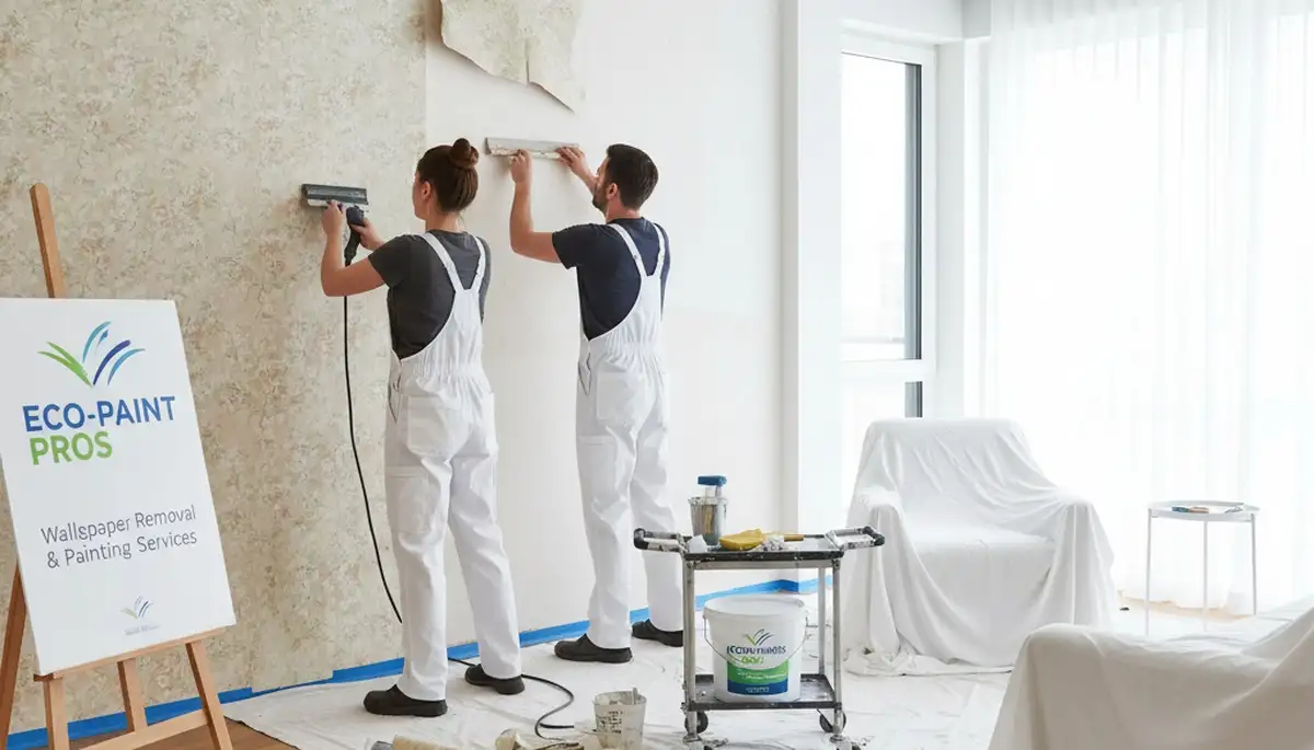 Professional wallpaper removal service in Jacksonville FL home by local house painters